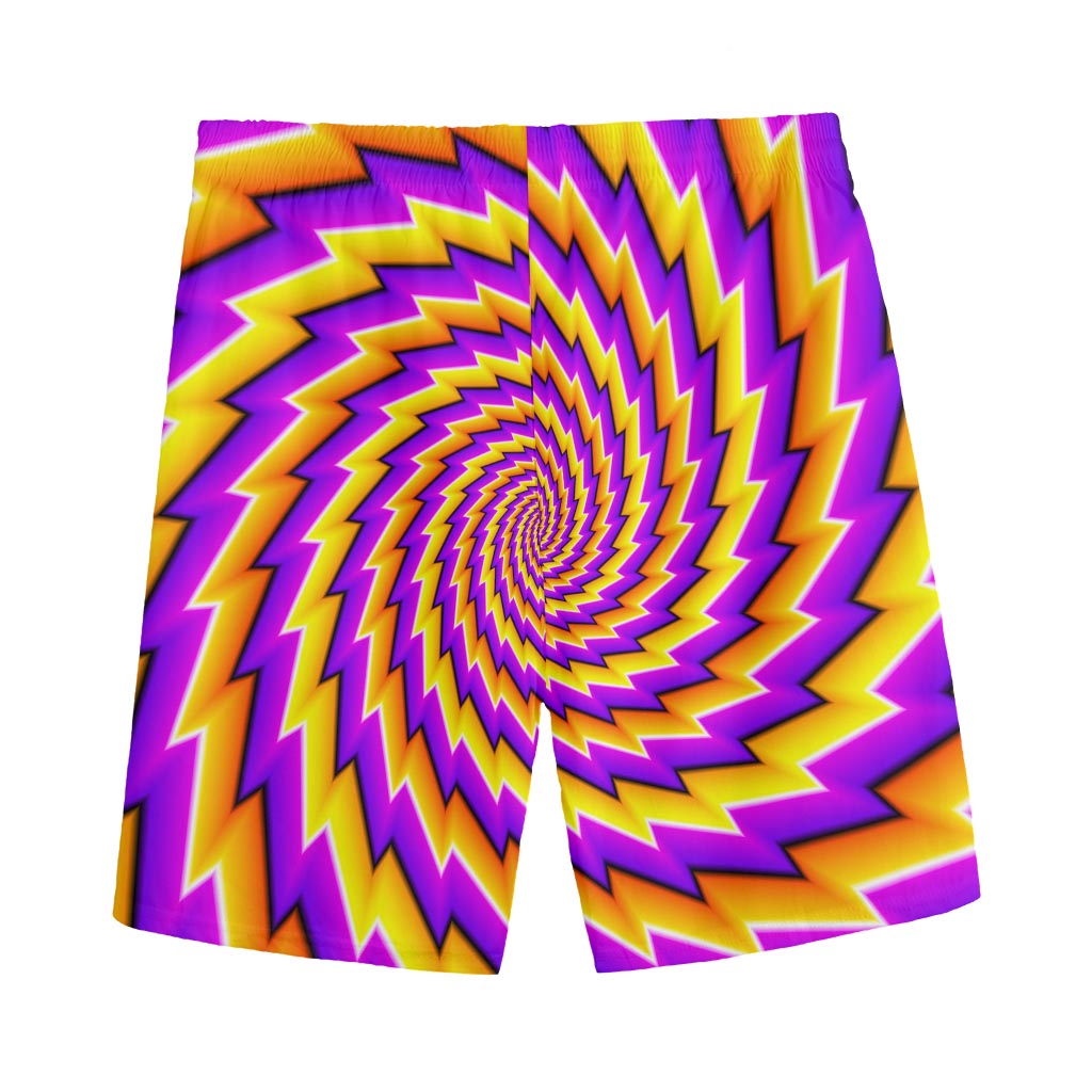 Yellow Twisted Moving Optical Illusion Men's Sports Shorts