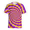 Yellow Twisted Moving Optical Illusion Men's Athletic T-Shirt