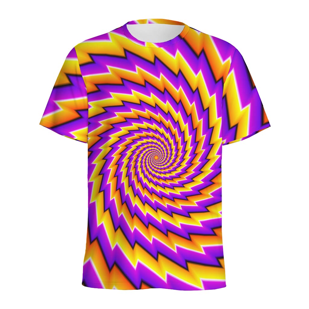 Yellow Twisted Moving Optical Illusion Men's Sports T-Shirt