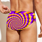 Yellow Twisted Moving Optical Illusion Men's Swim Briefs
