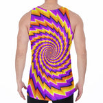 Yellow Twisted Moving Optical Illusion Men's Velvet Tank Top
