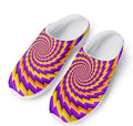 Yellow Twisted Moving Optical Illusion Mesh Casual Shoes
