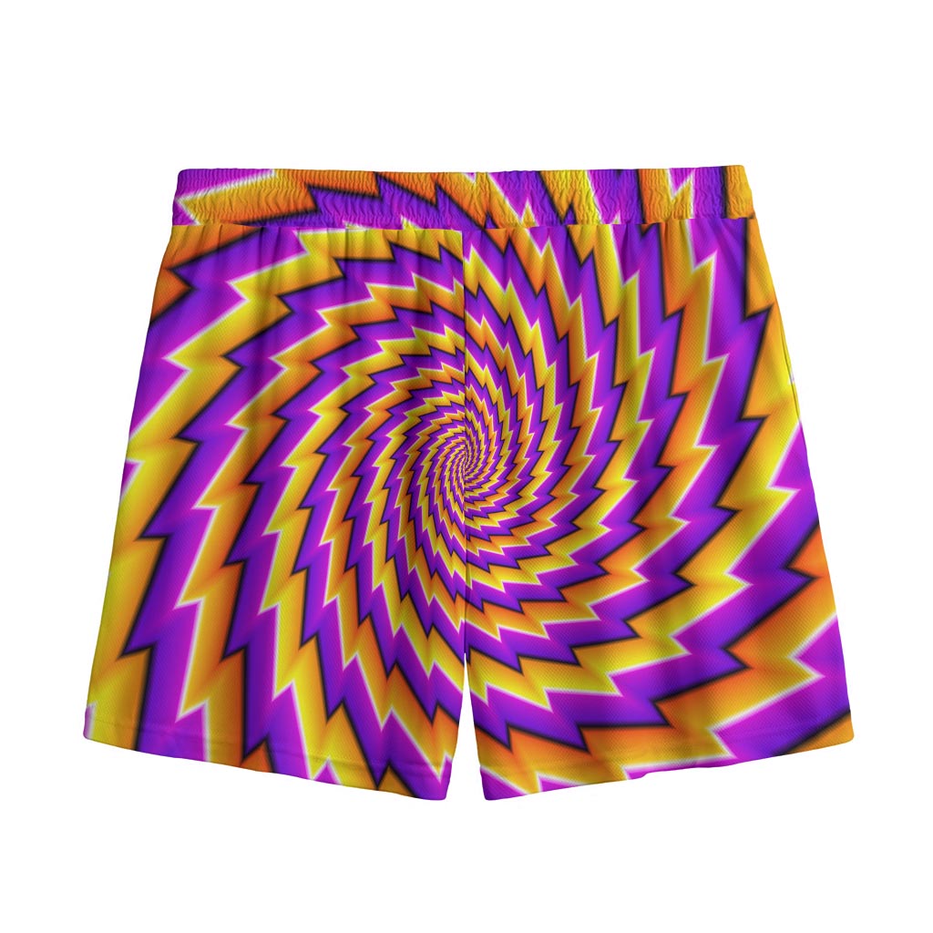 Yellow Twisted Moving Optical Illusion Mesh Shorts