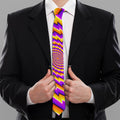 Yellow Twisted Moving Optical Illusion Necktie