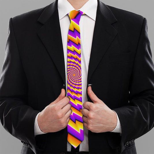 Yellow Twisted Moving Optical Illusion Necktie