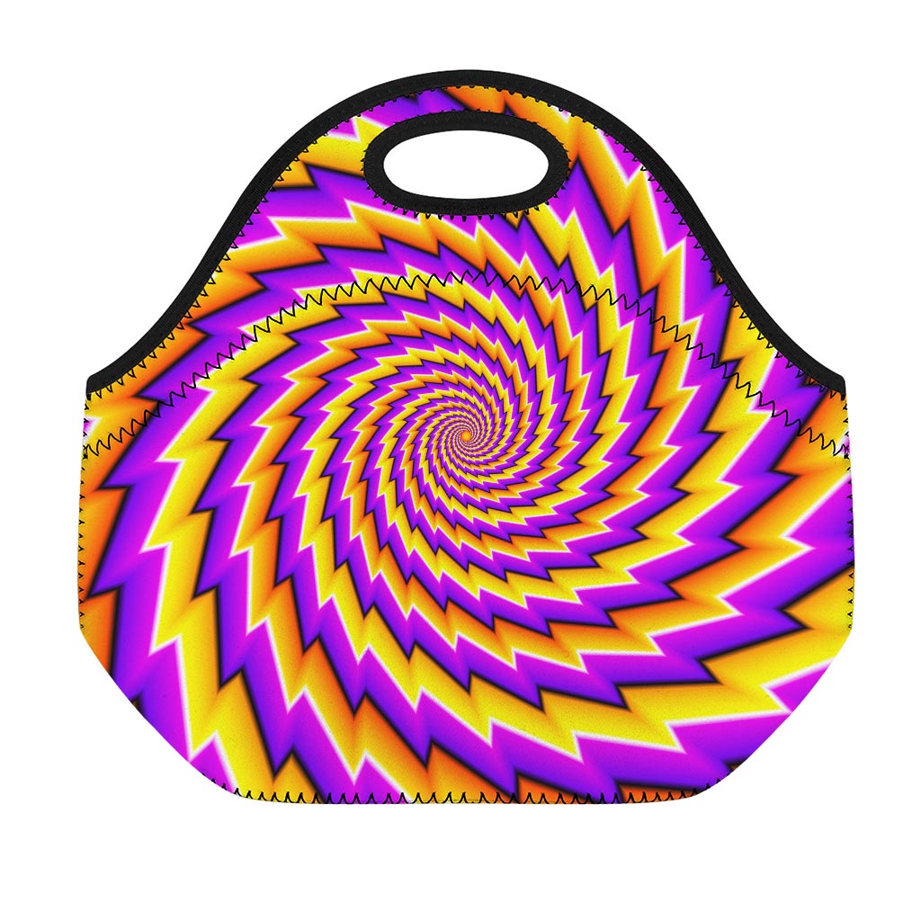 Yellow Twisted Moving Optical Illusion Neoprene Lunch Bag