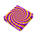 Yellow Twisted Moving Optical Illusion Outdoor Seat Cushion Cover