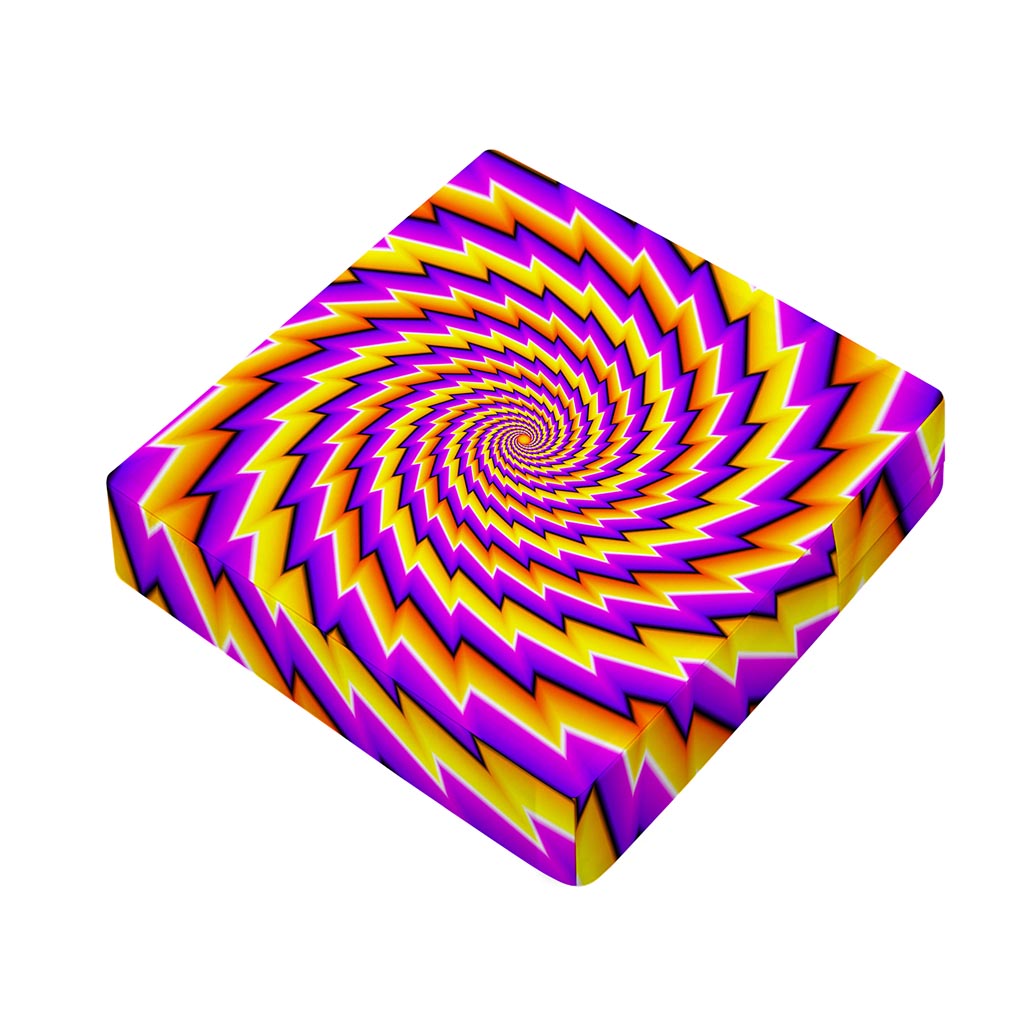 Yellow Twisted Moving Optical Illusion Outdoor Seat Cushion Cover