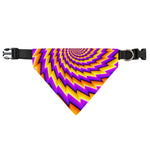 Yellow Twisted Moving Optical Illusion Over The Collar Dog Bandana