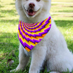 Yellow Twisted Moving Optical Illusion Over The Collar Dog Bandana