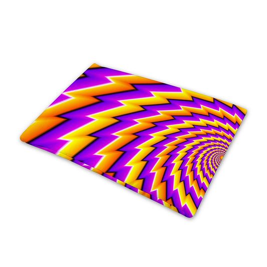 Yellow Twisted Moving Optical Illusion Pet Cooling Mat Cover