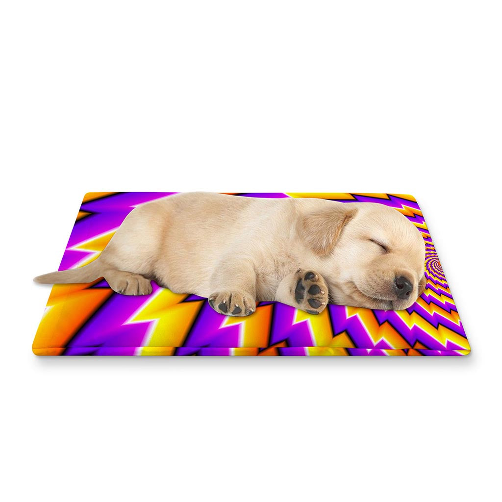 Yellow Twisted Moving Optical Illusion Pet Cooling Mat Cover