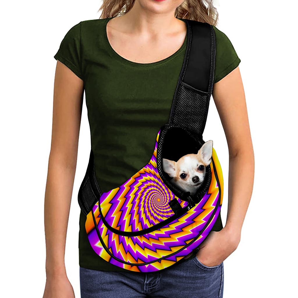 Yellow Twisted Moving Optical Illusion Pet Sling Carrier