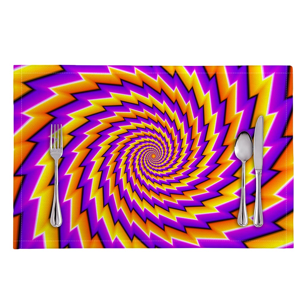 Yellow Twisted Moving Optical Illusion Placemat