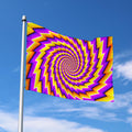 Yellow Twisted Moving Optical Illusion Polyester Flag
