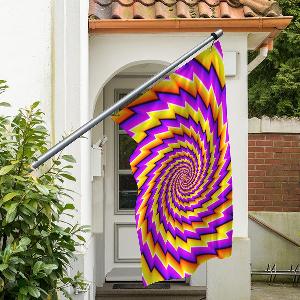 Yellow Twisted Moving Optical Illusion Polyester Flag