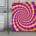 Yellow Twisted Moving Optical Illusion Polyester Shower Curtain