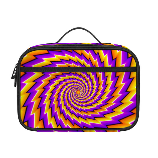 Yellow Twisted Moving Optical Illusion Portable Lunch Bag