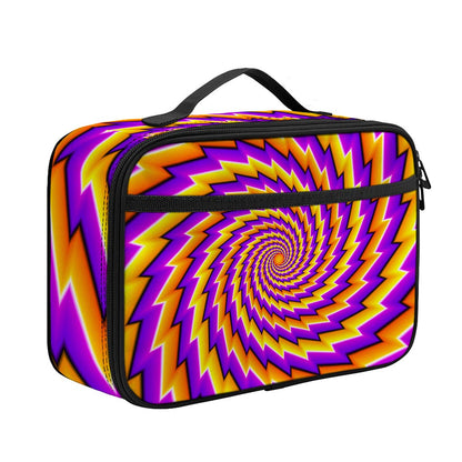 Yellow Twisted Moving Optical Illusion Portable Lunch Bag