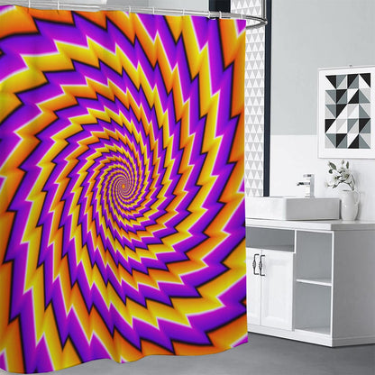 Yellow Twisted Moving Optical Illusion Premium Shower Curtain