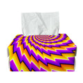 Yellow Twisted Moving Optical Illusion Rectangle Tissue Box Cover