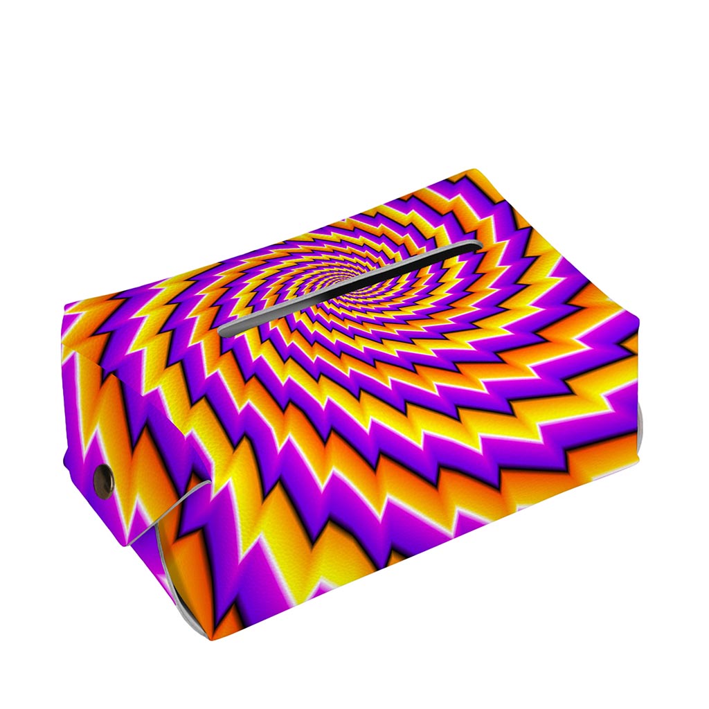 Yellow Twisted Moving Optical Illusion Rectangle Tissue Box Cover