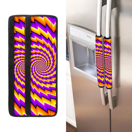 Yellow Twisted Moving Optical Illusion Refrigerator Handle Covers