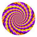 Yellow Twisted Moving Optical Illusion Round Blanket