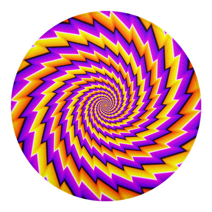 Yellow Twisted Moving Optical Illusion Round Blanket