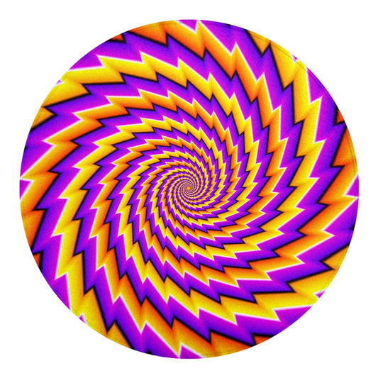 Yellow Twisted Moving Optical Illusion Round Blanket