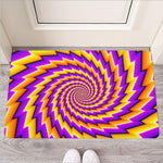 Yellow Twisted Moving Optical Illusion Rubber Doormat