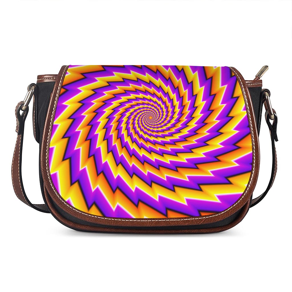 Yellow Twisted Moving Optical Illusion Saddle Bag