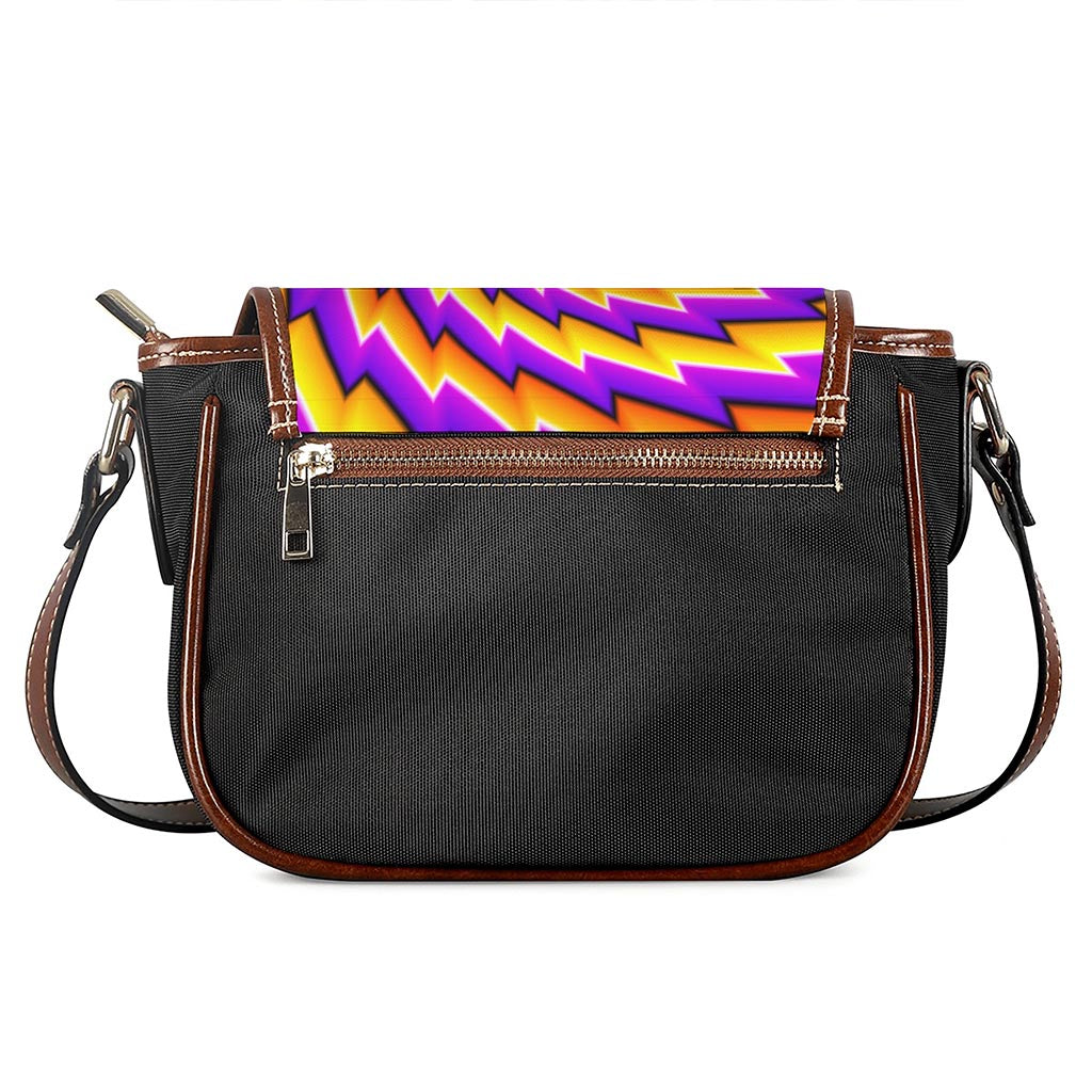 Yellow Twisted Moving Optical Illusion Saddle Bag