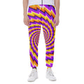 Yellow Twisted Moving Optical Illusion Joggers