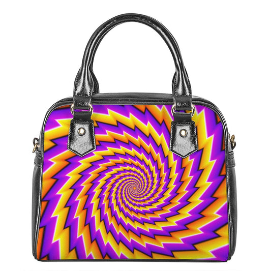 Yellow Twisted Moving Optical Illusion Shoulder Handbag