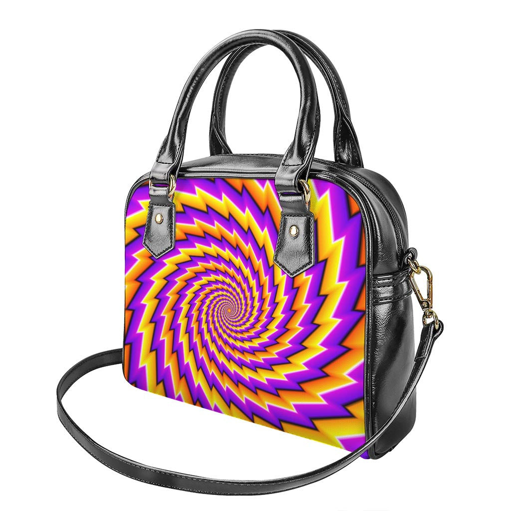 Yellow Twisted Moving Optical Illusion Shoulder Handbag