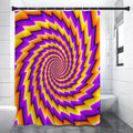 Yellow Twisted Moving Optical Illusion Shower Curtain