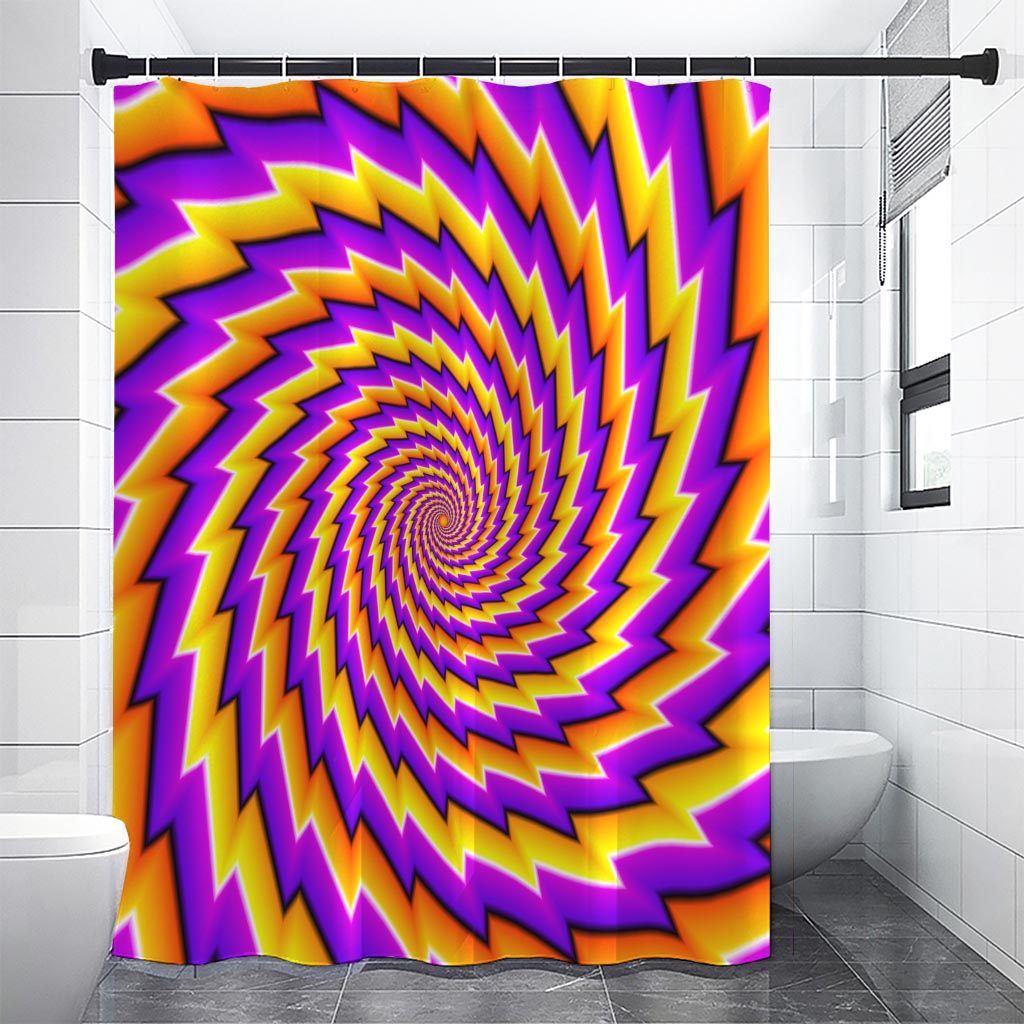 Yellow Twisted Moving Optical Illusion Shower Curtain