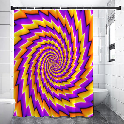 Yellow Twisted Moving Optical Illusion Shower Curtain