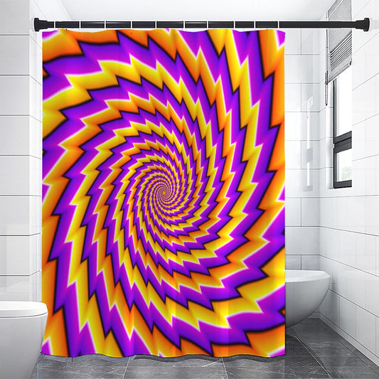 Yellow Twisted Moving Optical Illusion Shower Curtain