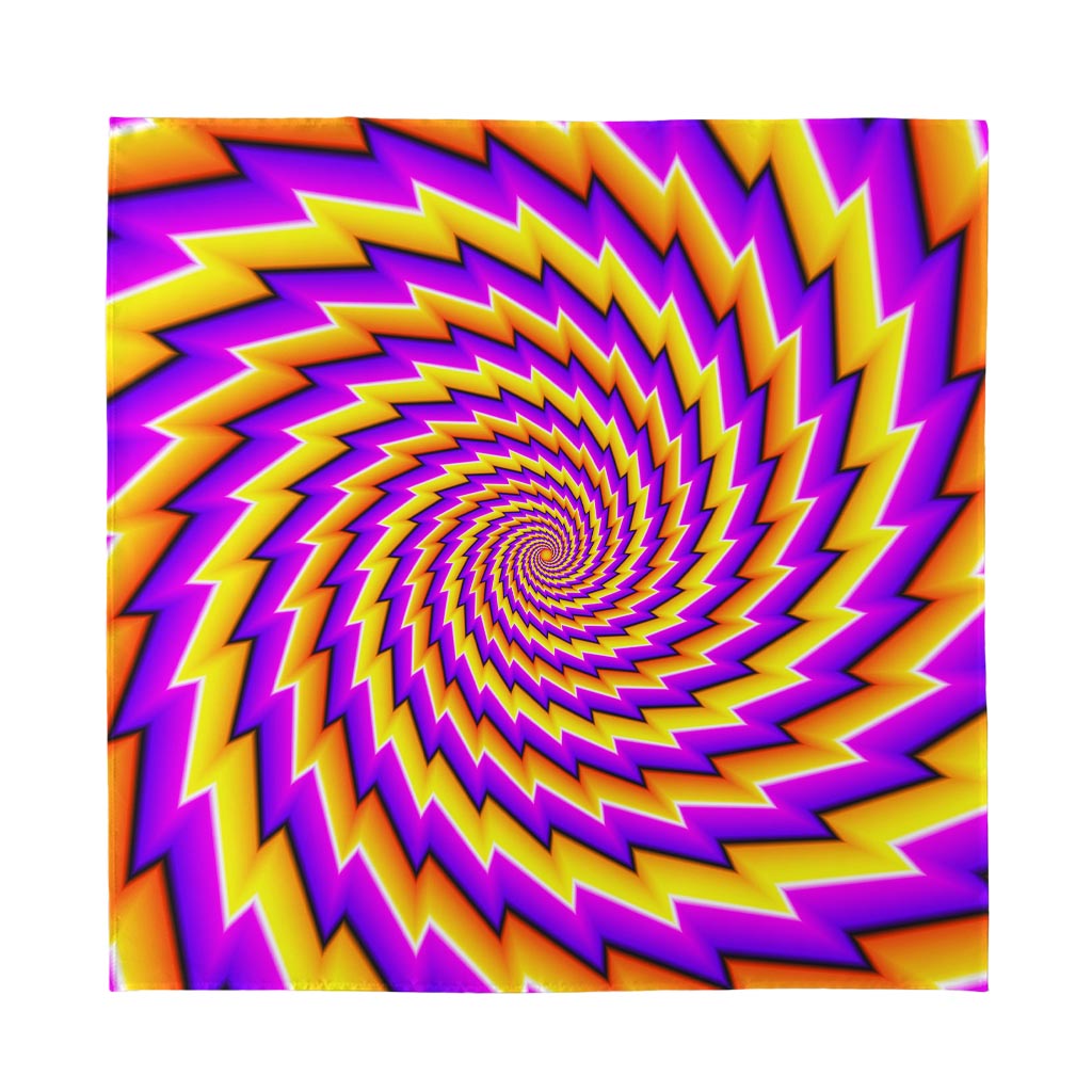 Yellow Twisted Moving Optical Illusion Silk Bandana