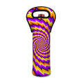 Yellow Twisted Moving Optical Illusion Single Neoprene Wine Tote
