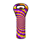 Yellow Twisted Moving Optical Illusion Single Neoprene Wine Tote