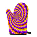 Yellow Twisted Moving Optical Illusion Single Oven Mitt