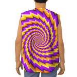 Yellow Twisted Moving Optical Illusion Sleeveless Baseball Jersey