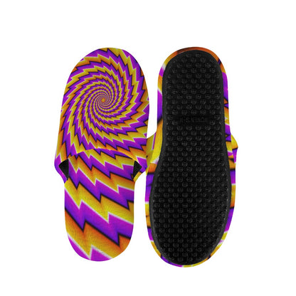 Yellow Twisted Moving Optical Illusion Slippers