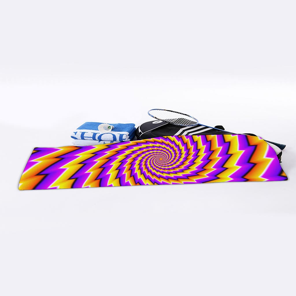 Yellow Twisted Moving Optical Illusion Sports Towel
