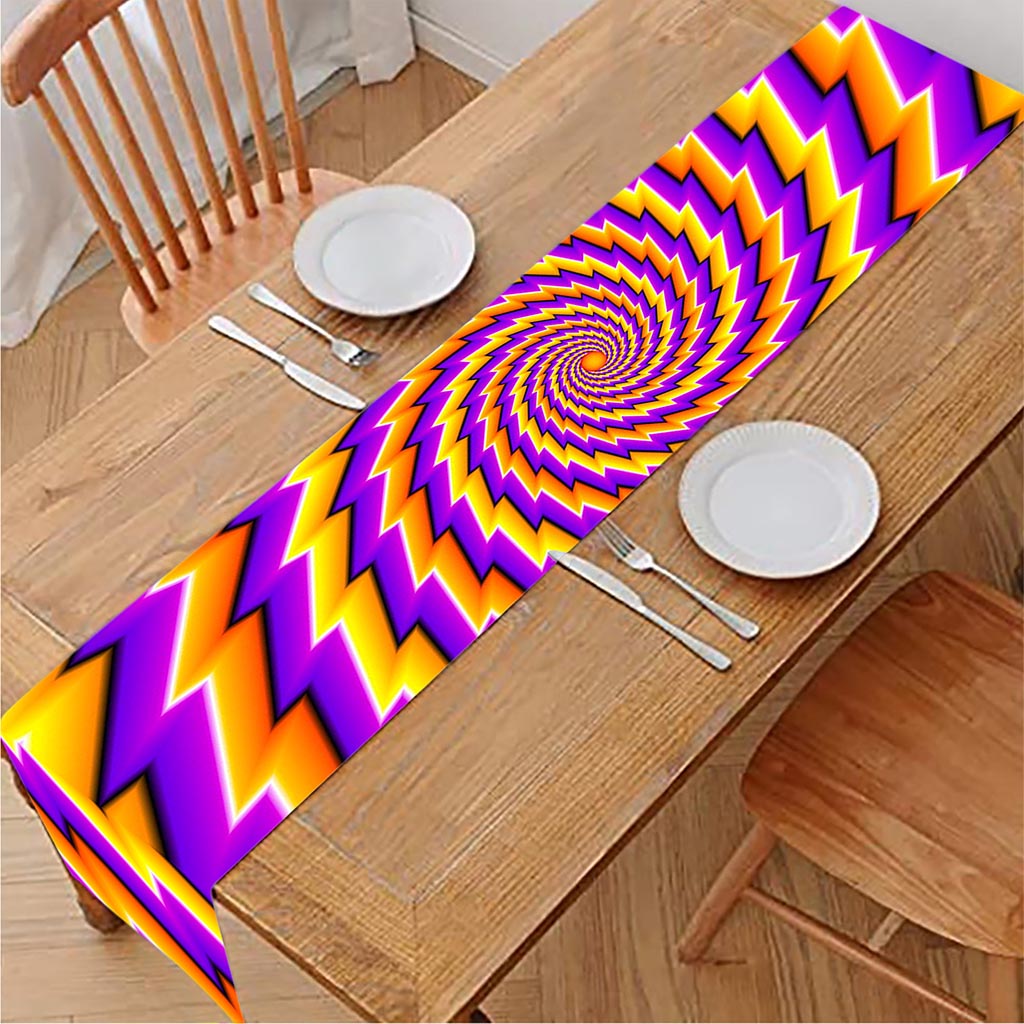 Yellow Twisted Moving Optical Illusion Table Runner