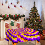 Yellow Twisted Moving Optical Illusion Tablecloth