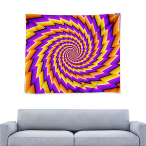 Yellow Twisted Moving Optical Illusion Tapestry